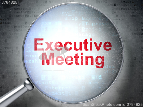 Image of Business concept: Executive Meeting with optical glass