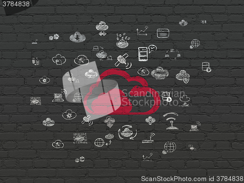 Image of Cloud networking concept: Cloud on wall background