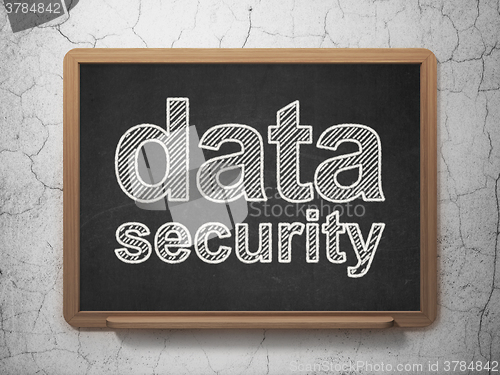 Image of Privacy concept: Data Security on chalkboard background