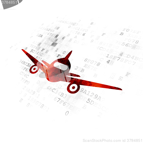 Image of Tourism concept: Aircraft on Digital background