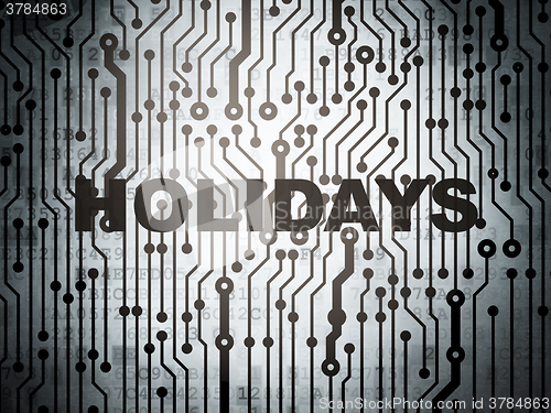 Image of Holiday concept: circuit board with Holidays