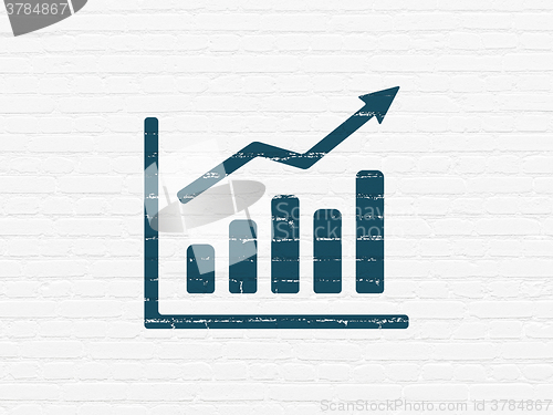 Image of News concept: Growth Graph on wall background