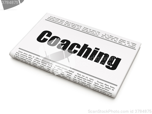 Image of Studying concept: newspaper headline Coaching