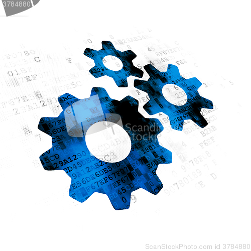 Image of Web design concept: Gears on Digital background