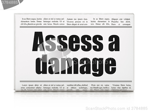 Image of Insurance concept: newspaper headline Assess A Damage