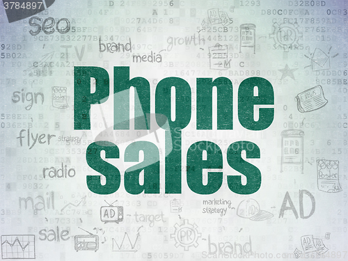Image of Advertising concept: Phone Sales on Digital Paper background