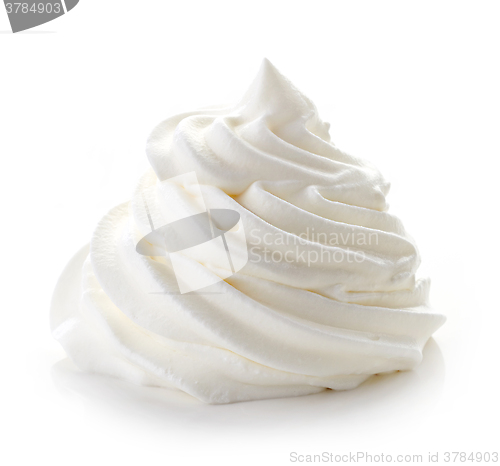 Image of whipped cream on white background