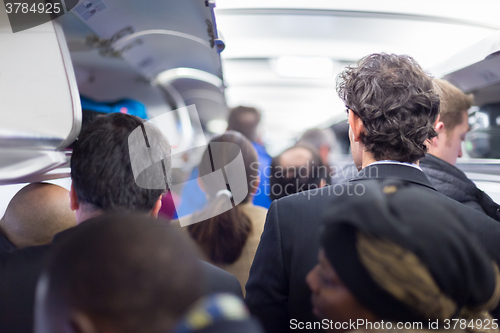 Image of Peoplle disebarking the airplane.