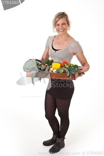 Image of Cute blond girl shot in studio