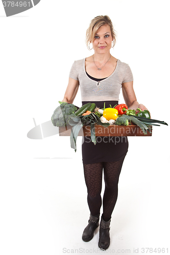 Image of Cute blond girl shot in studio