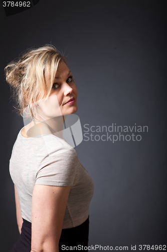 Image of Cute blond girl shot in studio