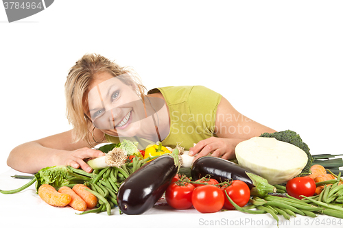 Image of Cute blond girl shot in studio