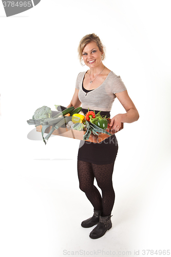 Image of Cute blond girl shot in studio