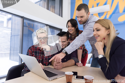 Image of startup business team on meeting at modern office