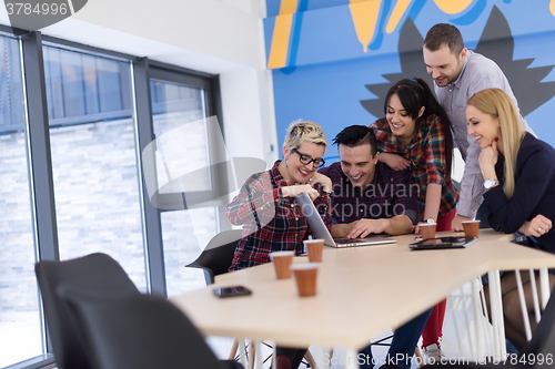 Image of startup business team on meeting at modern office