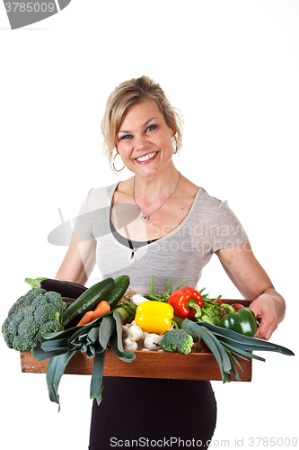 Image of Cute blond girl shot in studio