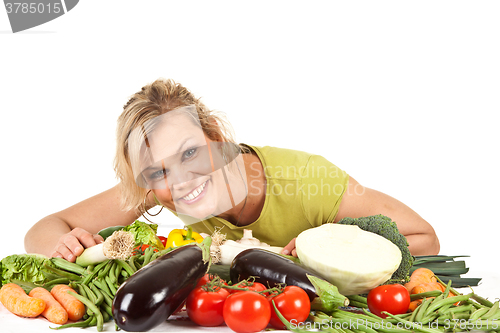 Image of Cute blond girl shot in studio