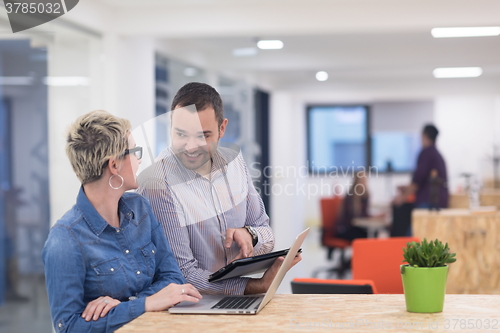 Image of startup business team on meeting at modern office