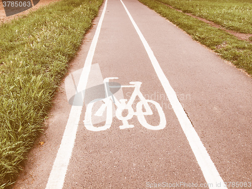 Image of  Bike lane sign vintage