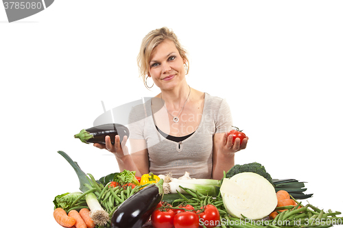 Image of Cute blond girl shot in studio