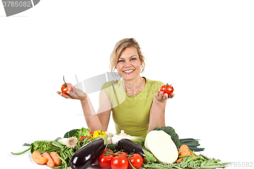 Image of Cute blond girl shot in studio