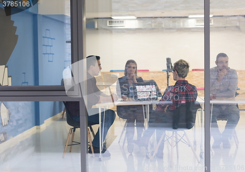Image of startup business team on meeting at modern office