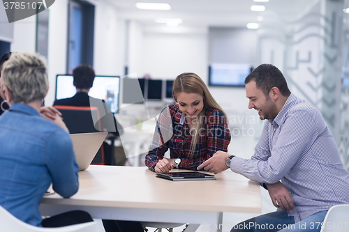 Image of startup business team on meeting at modern office