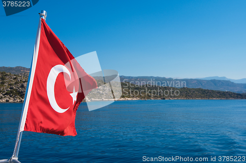 Image of Turkish Flag from yacht 