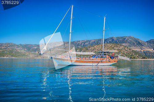Image of yacht on bay
