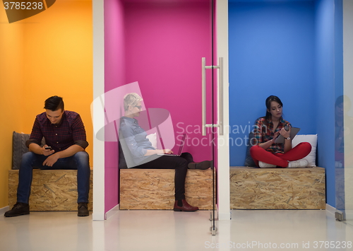 Image of group of business people in creative working  space