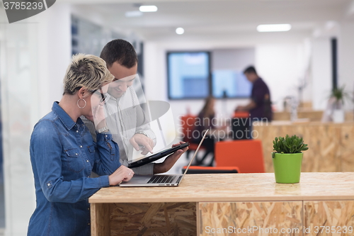 Image of startup business team on meeting at modern office