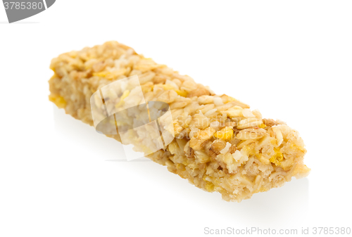 Image of Muesli bar with apple, nuts and sugar