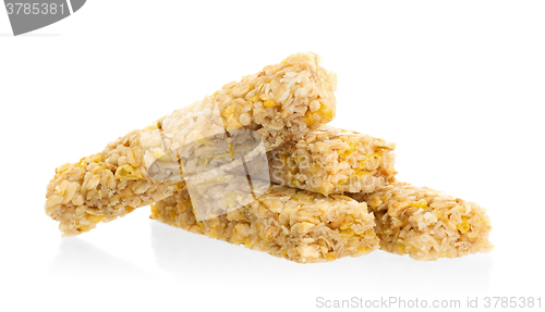 Image of Muesli bar with apple, nuts and sugar