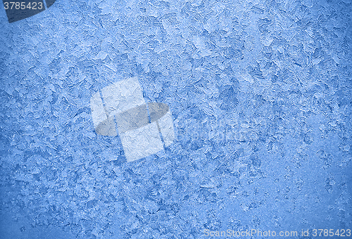 Image of Natural ice pattern on winter glass