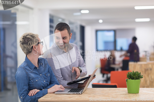 Image of startup business team on meeting at modern office