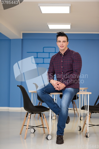 Image of young startup business man portrait at modern office