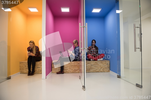 Image of group of business people in creative working  space