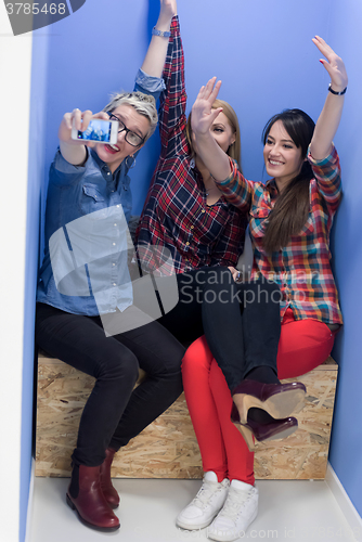 Image of group of business people in creative working  space