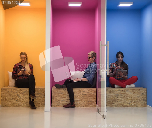 Image of group of business people in creative working  space