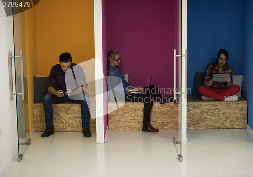 Image of group of business people in creative working  space