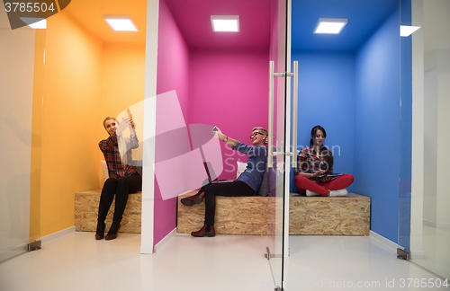 Image of group of business people in creative working  space