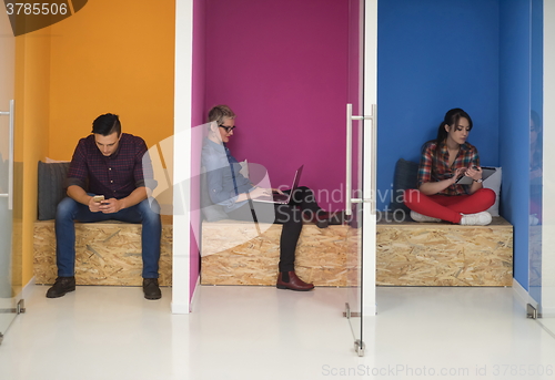 Image of group of business people in creative working  space