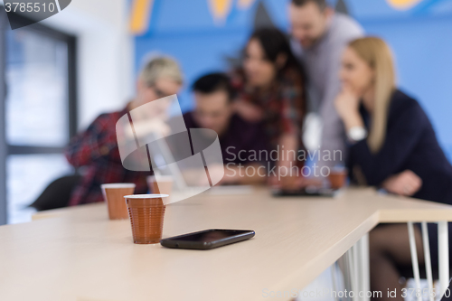 Image of startup business team on meeting at modern office