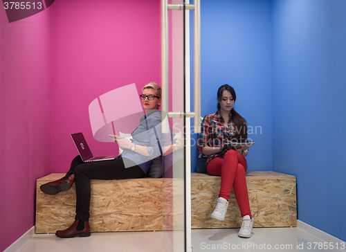 Image of group of business people in creative working  space