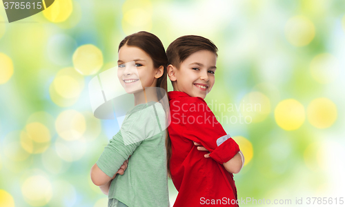 Image of happy boy and girl standing together