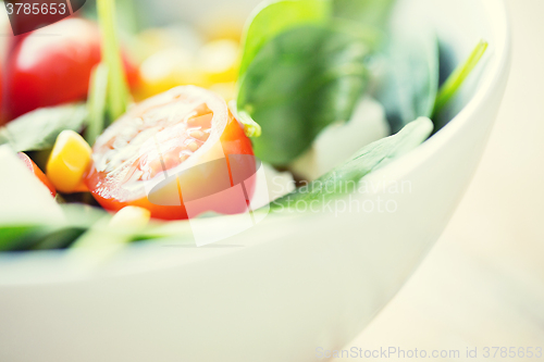 Image of close up of vegetable salad bowl