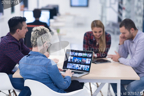 Image of startup business team on meeting at modern office