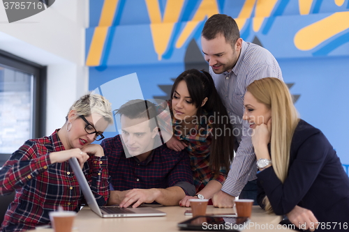 Image of startup business team on meeting at modern office