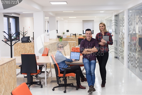 Image of business people group portrait at modern office