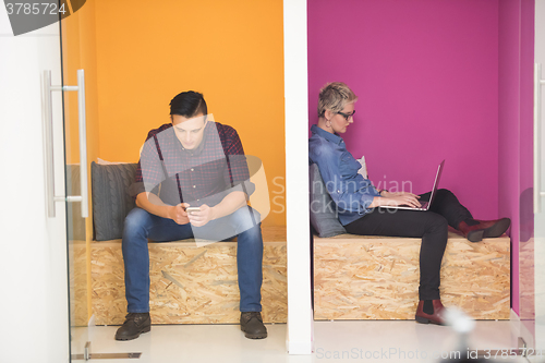 Image of group of business people in creative working  space